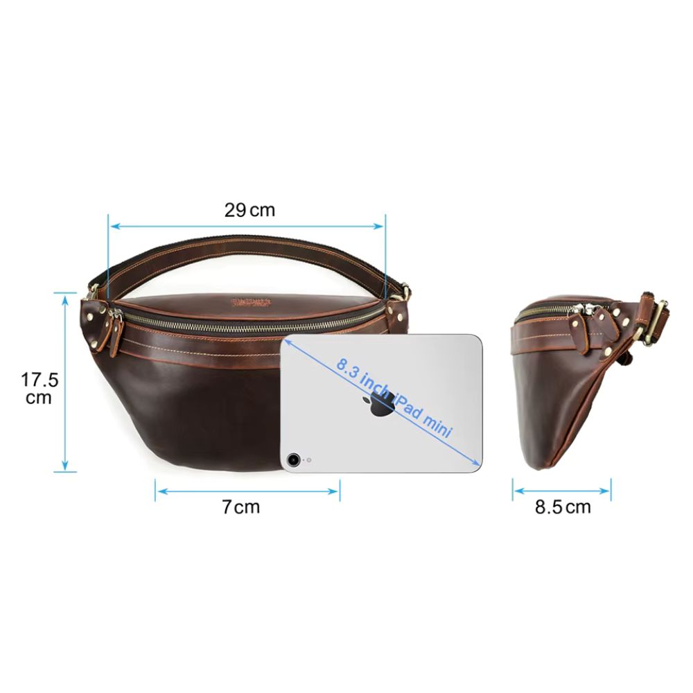 Kali | Men's Leather Travel Crossbody Fanny Pack Bum Bag