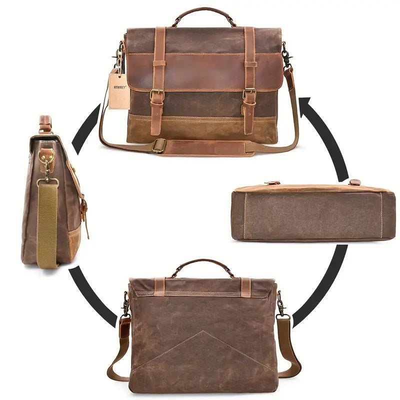 Thomas | Men's Vintage Water-Resistant Canvas Crossbody Messenger Travel Bag