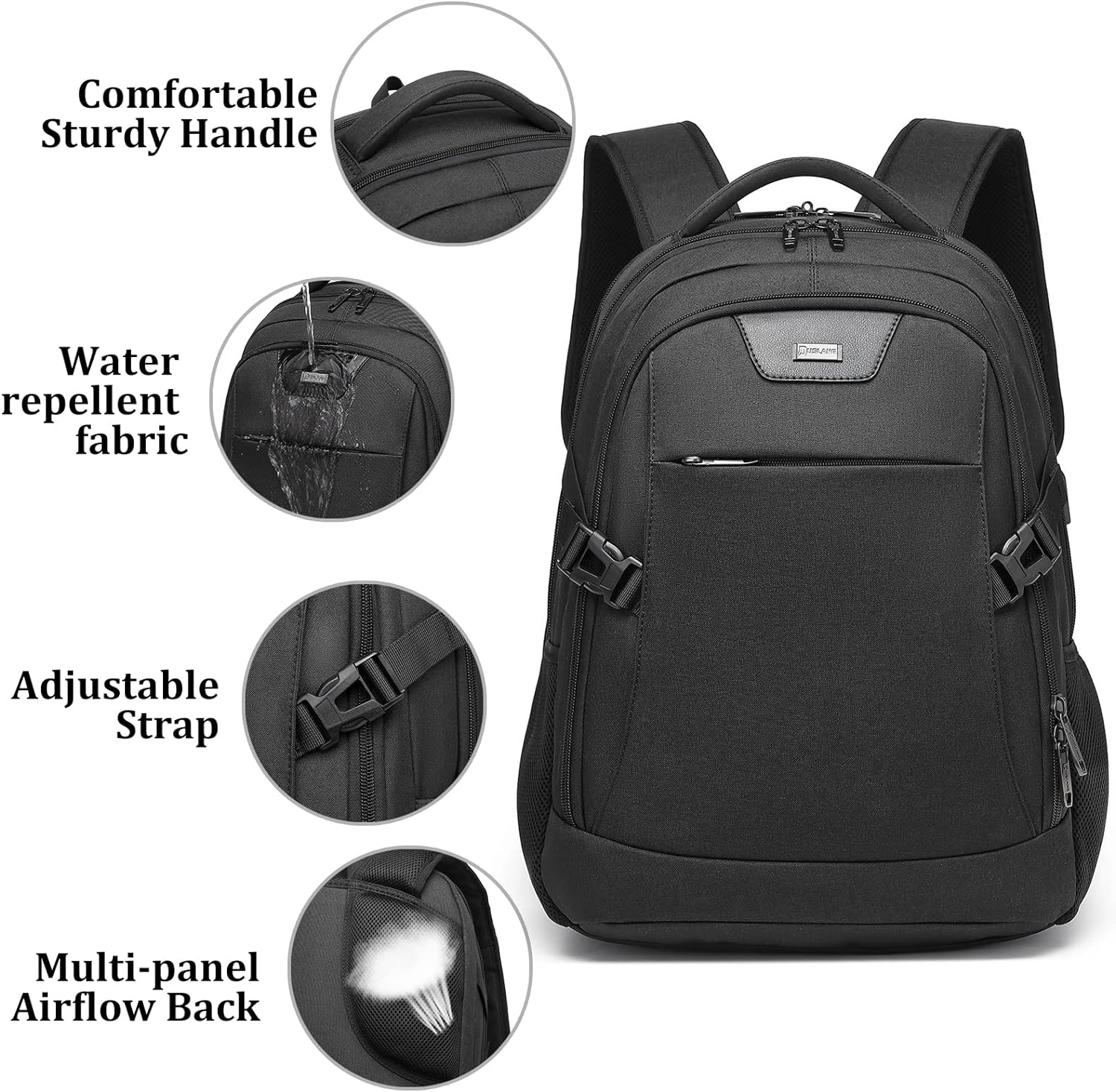 Large Travel Laptop Backpack with USB Port and Secure Multi-Pocket Design