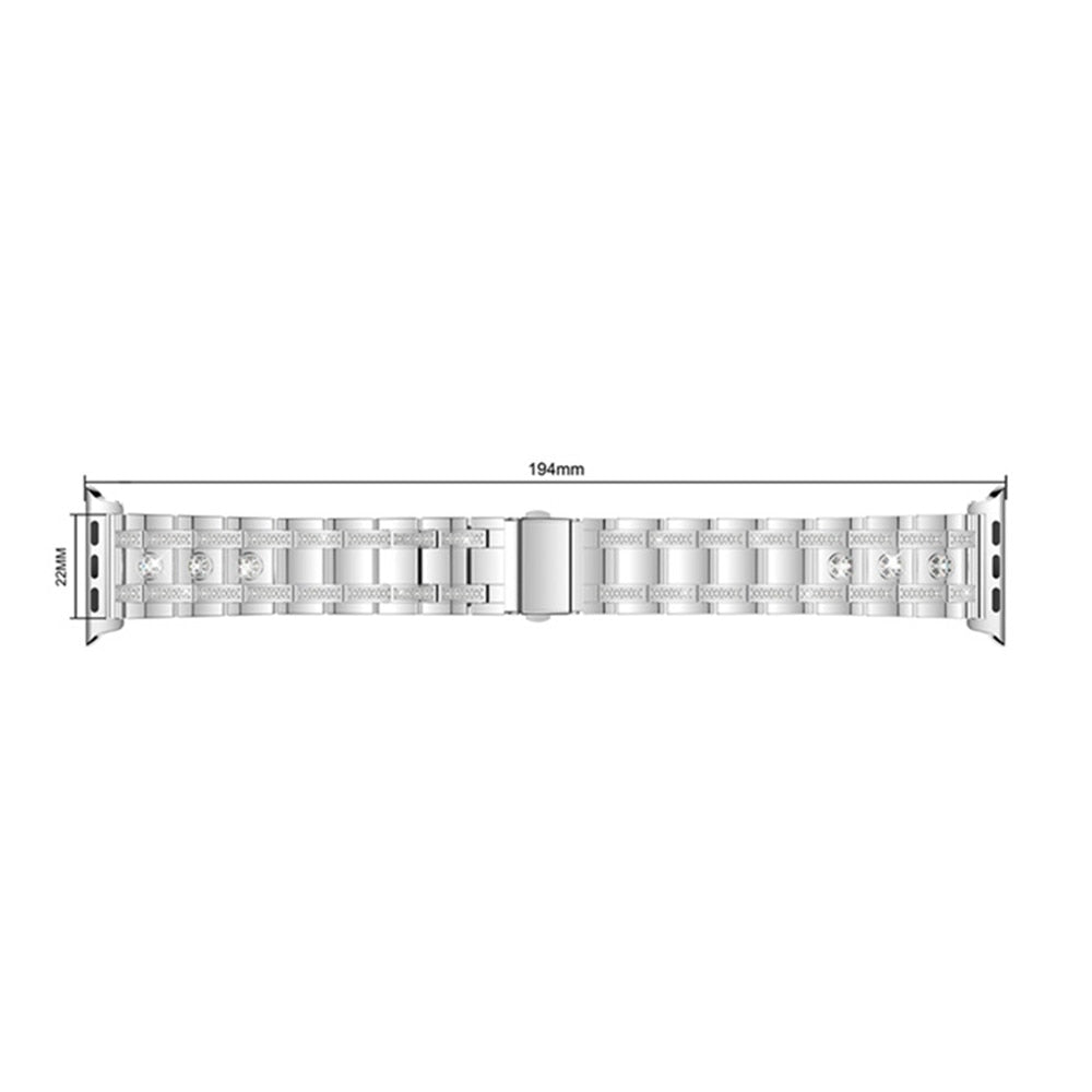 Glaring Diamond Stainless Steel Watchband Link Strap Bracelet Band For Apple Watch 38/42/40/44mm Series 1/2/3/4 Women/Girl