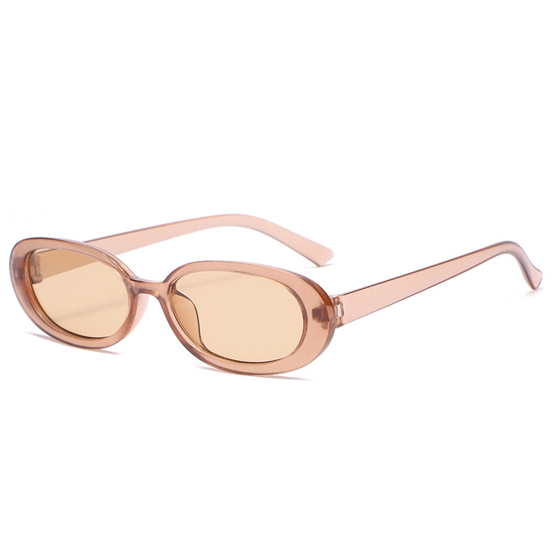 New Retro Oval Small Frame Sunglasses Men And Women Trend Simple Sunglasses Cross-Border Street Shooting Glasses