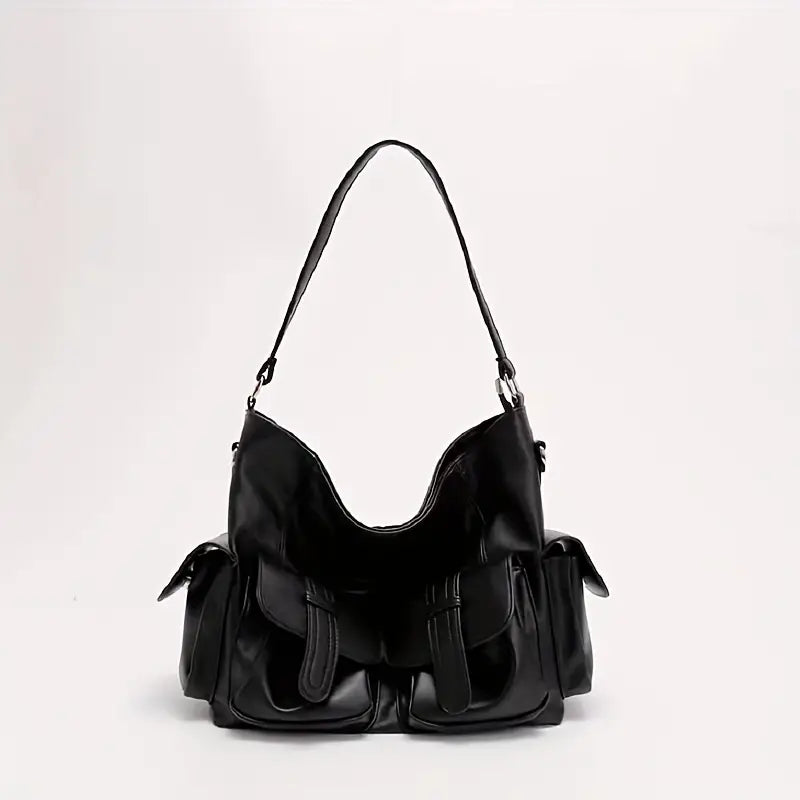 Victoria | Women's Large Capacity Punk Motorcycle Leather Crossbody Messenger Bag