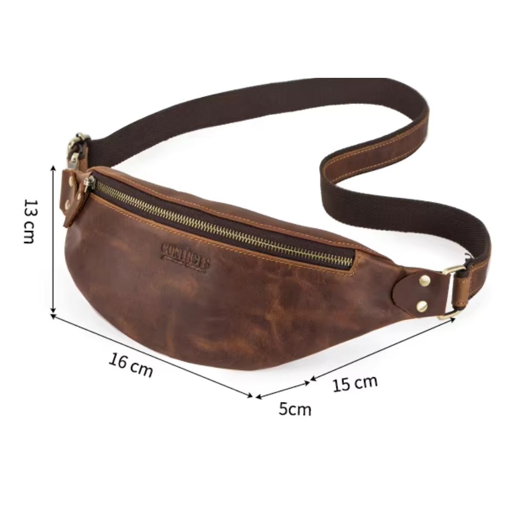 Mason | Men's Crazy Horse Leather Fanny Pack Crossbody Bum Bag
