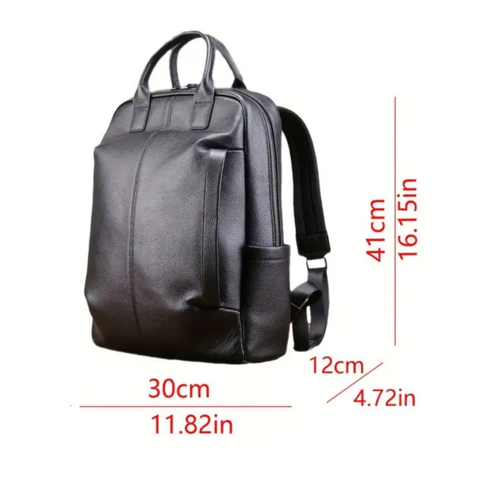 Men's Genuine Leather Large Travel Backpack