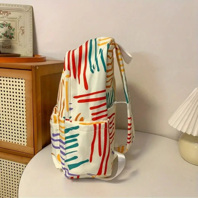 Liam | Men's Colour Stripes Cute Nylon Large Laptop Backpack