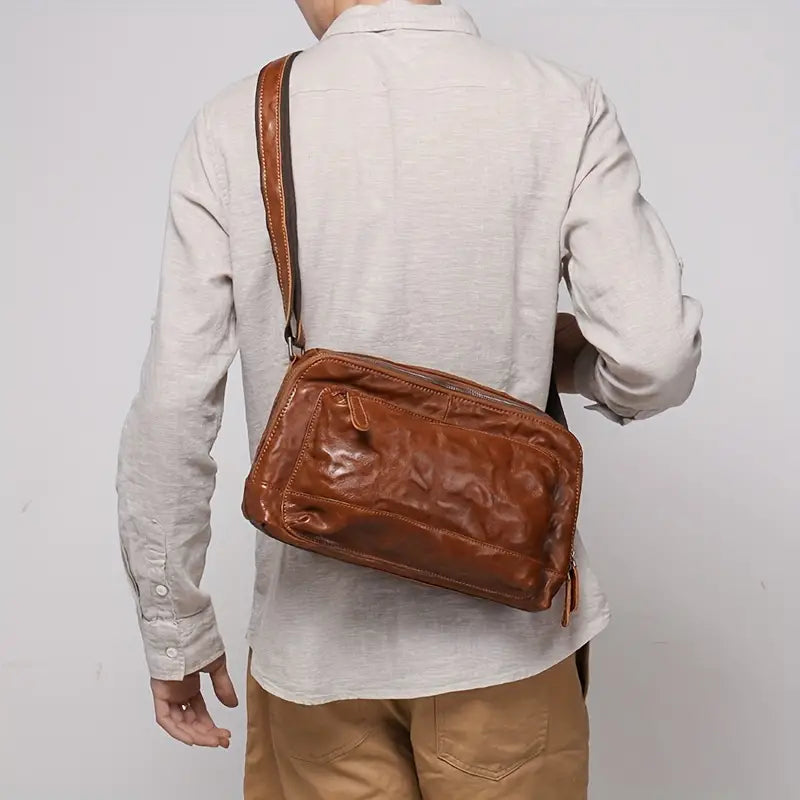 Jacob | Men's Genuine Leather Crossbody Satchel Messenger Travel Bag