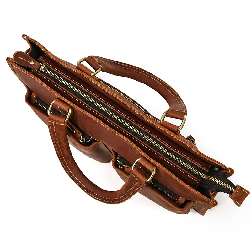 Men's Vintage Leather Travel Crossbody Messenger Handbag