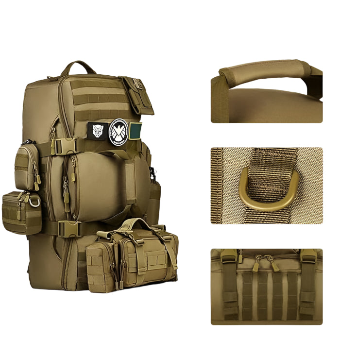 Levi | Men's 60L Tactical Military Travel Rucksack Large Backpack