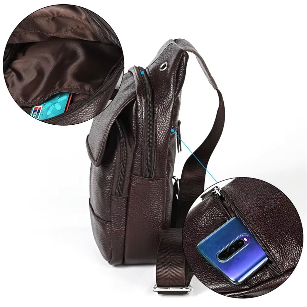 Mckenzie | Men's Leather Luxury Crossbody Travel Bag