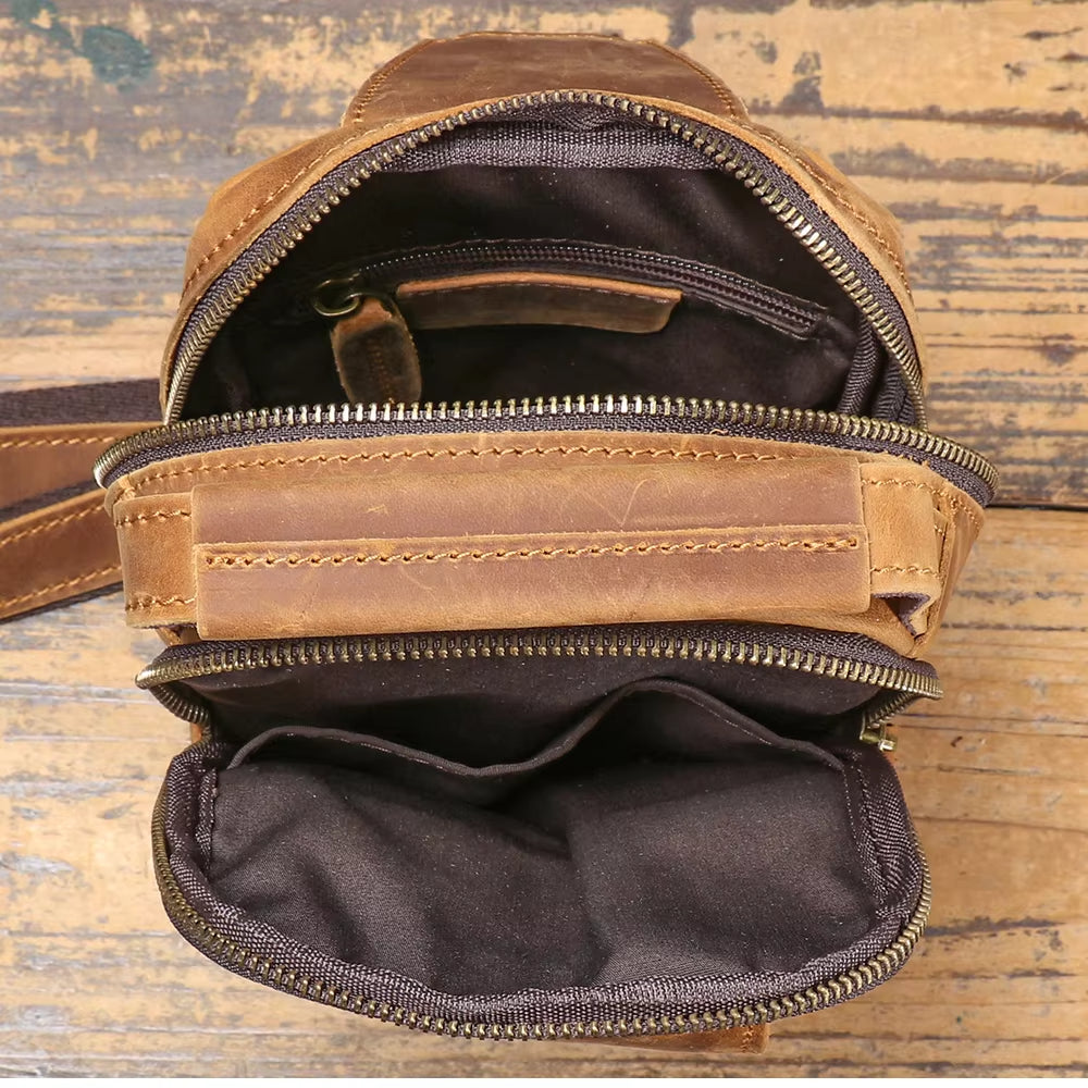 Henry | Men's Vintage Leather Large Crossbody Sling Travel Bag