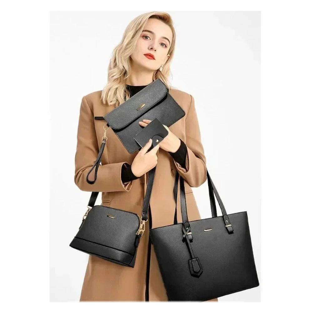 Aria | 4-Piece Women's Classic PU Leather Crossbody Handbag Set