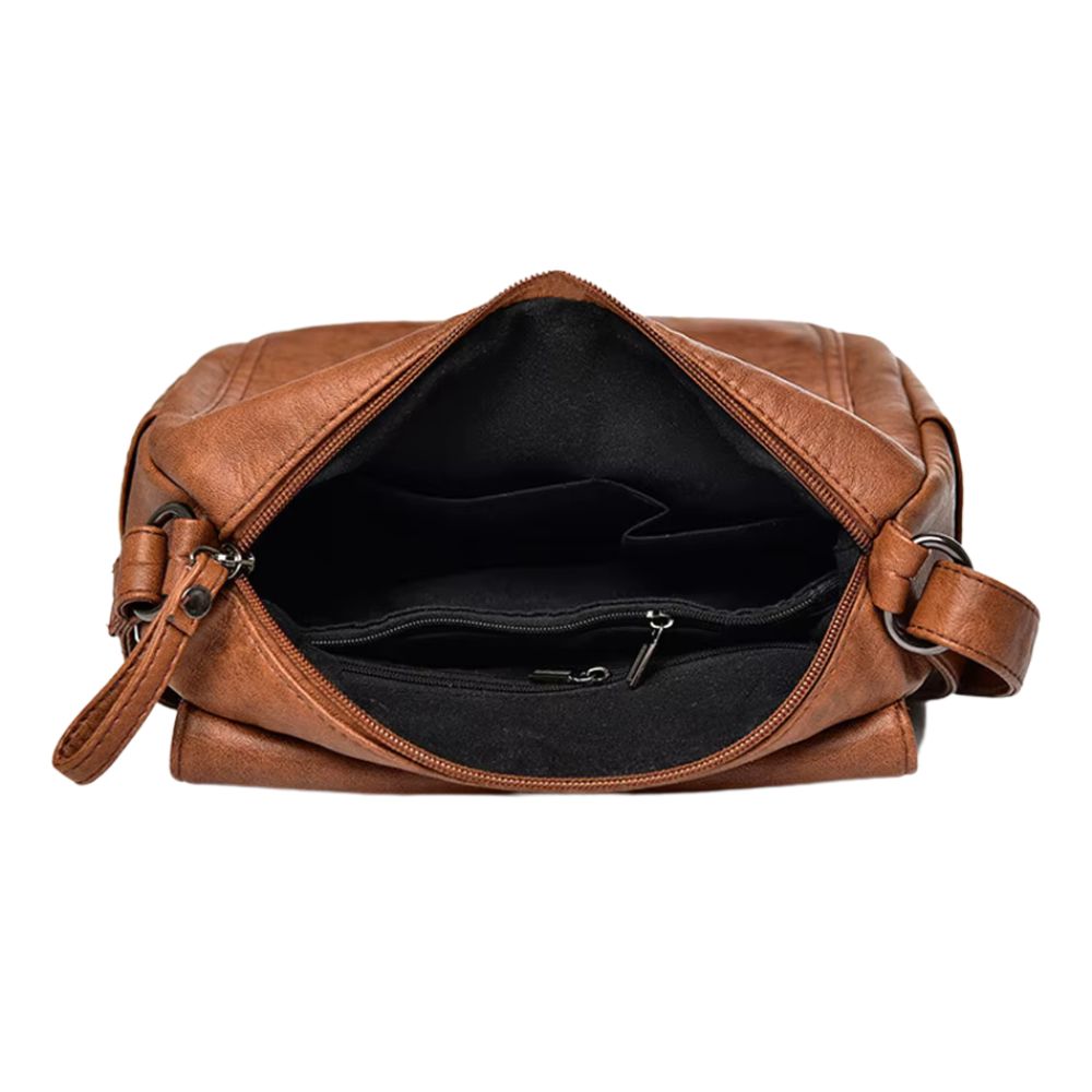Alanna | Women's Vintage PU Leather Multi-Pocket Crossbody Messenger Bag