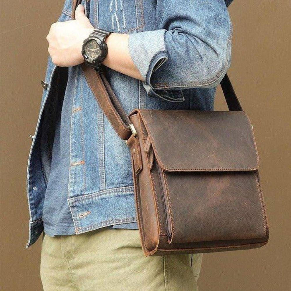 Jacob | Men's Leather Crossbody Messenger Bag