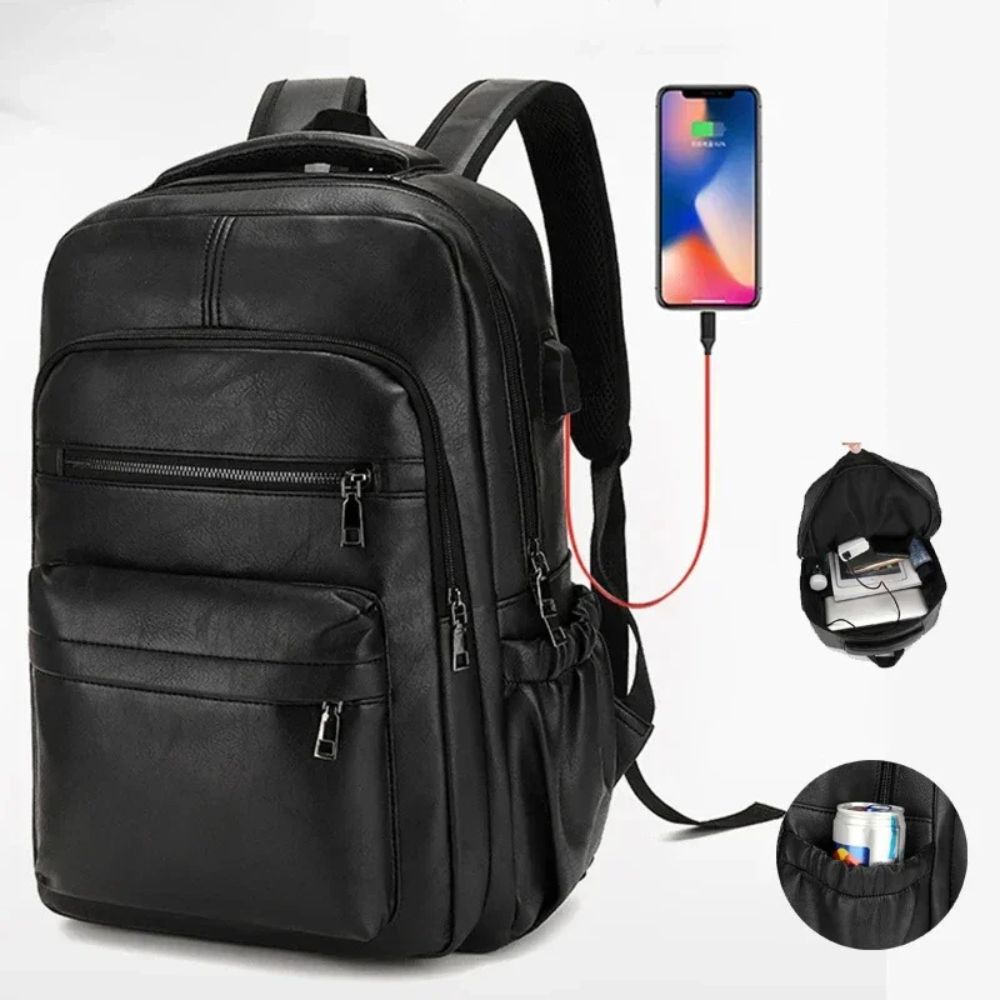 Elliot | Men's Vintage PU Leather Travel Laptop Backpack