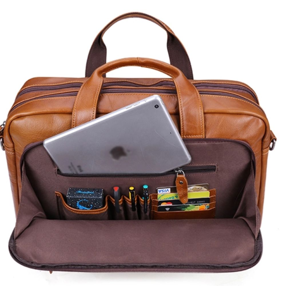 Marcus | Men's Leather Laptop Crossbody Messenger Bag