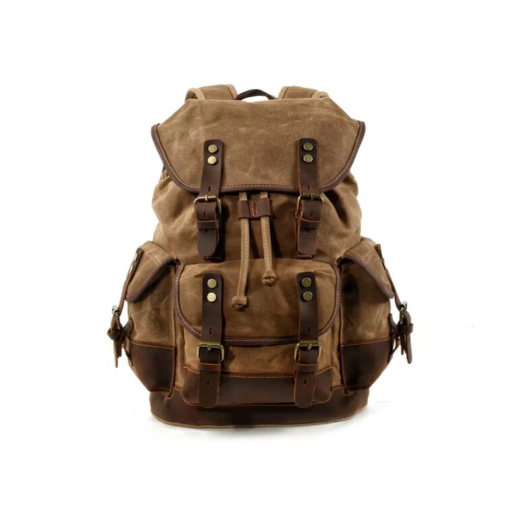Oliver | Vintage Waxed Canvas Travel Backpack – Waterproof & Durable