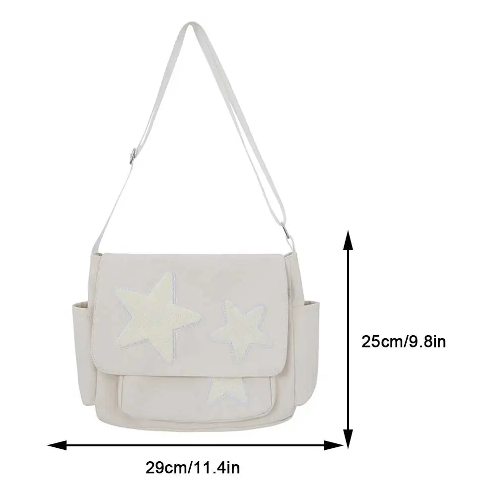 Zara | Women's Star Grunge Crossbody Messenger Bag