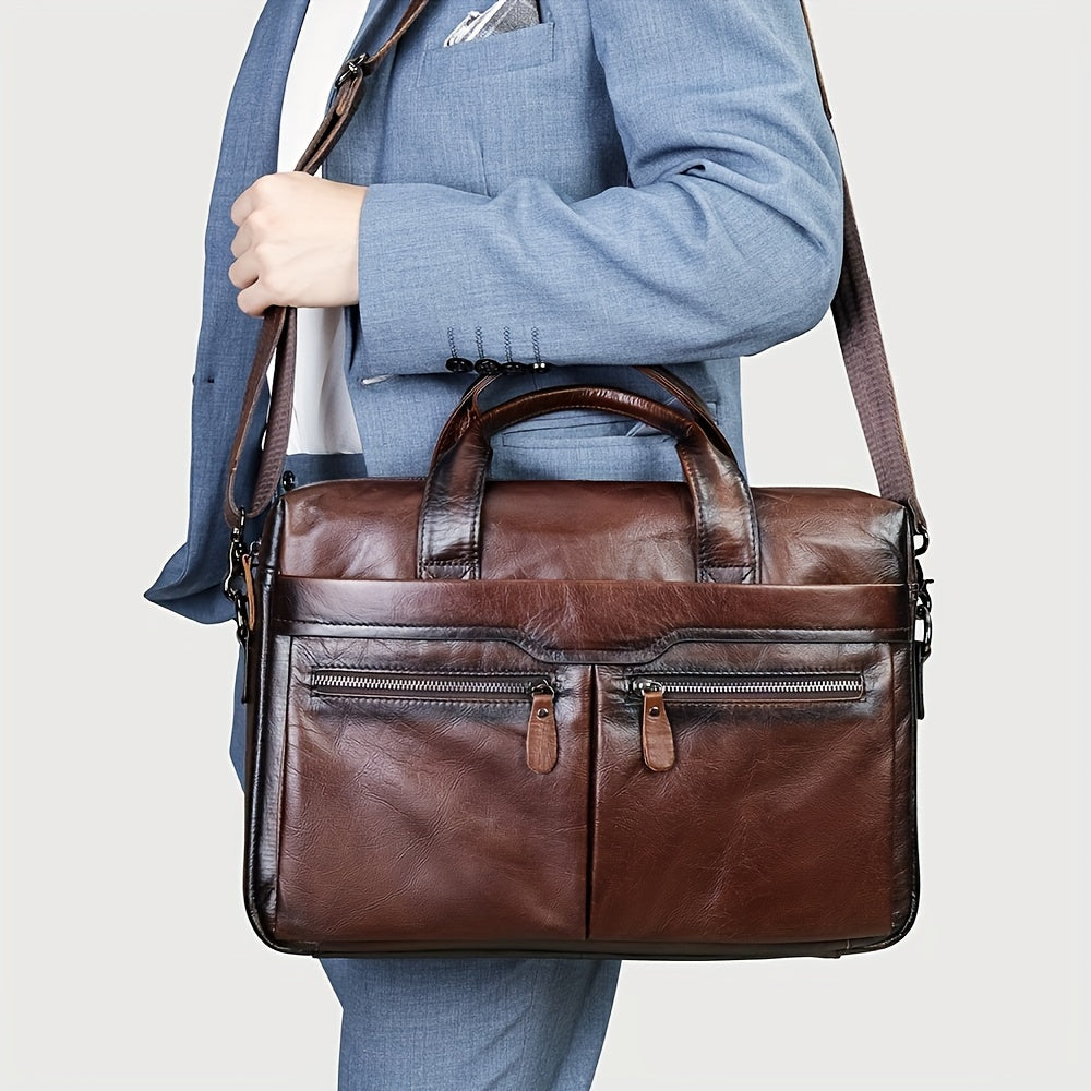Men's Casual Leather Laptop Bag