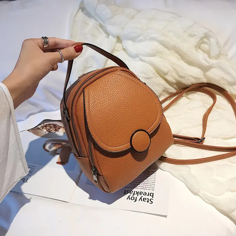 Ava | Women's Mini Flap Leather Crossbody Sling Handbag Backpack with Top Handle