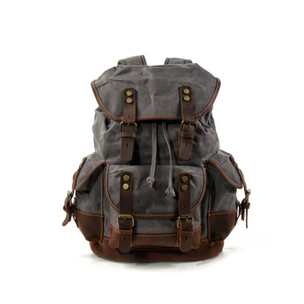 Oliver | Vintage Waxed Canvas Travel Backpack – Waterproof & Durable