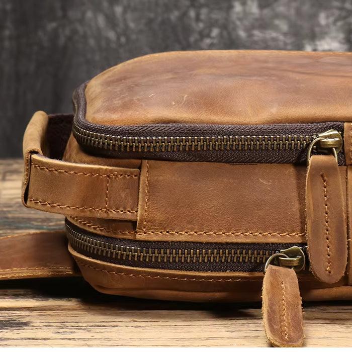 Henry | Men's Vintage Leather Large Crossbody Sling Travel Bag