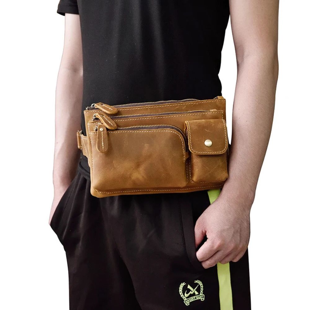 Blake | Men's Vintage Leather Crossbody Bum Bag