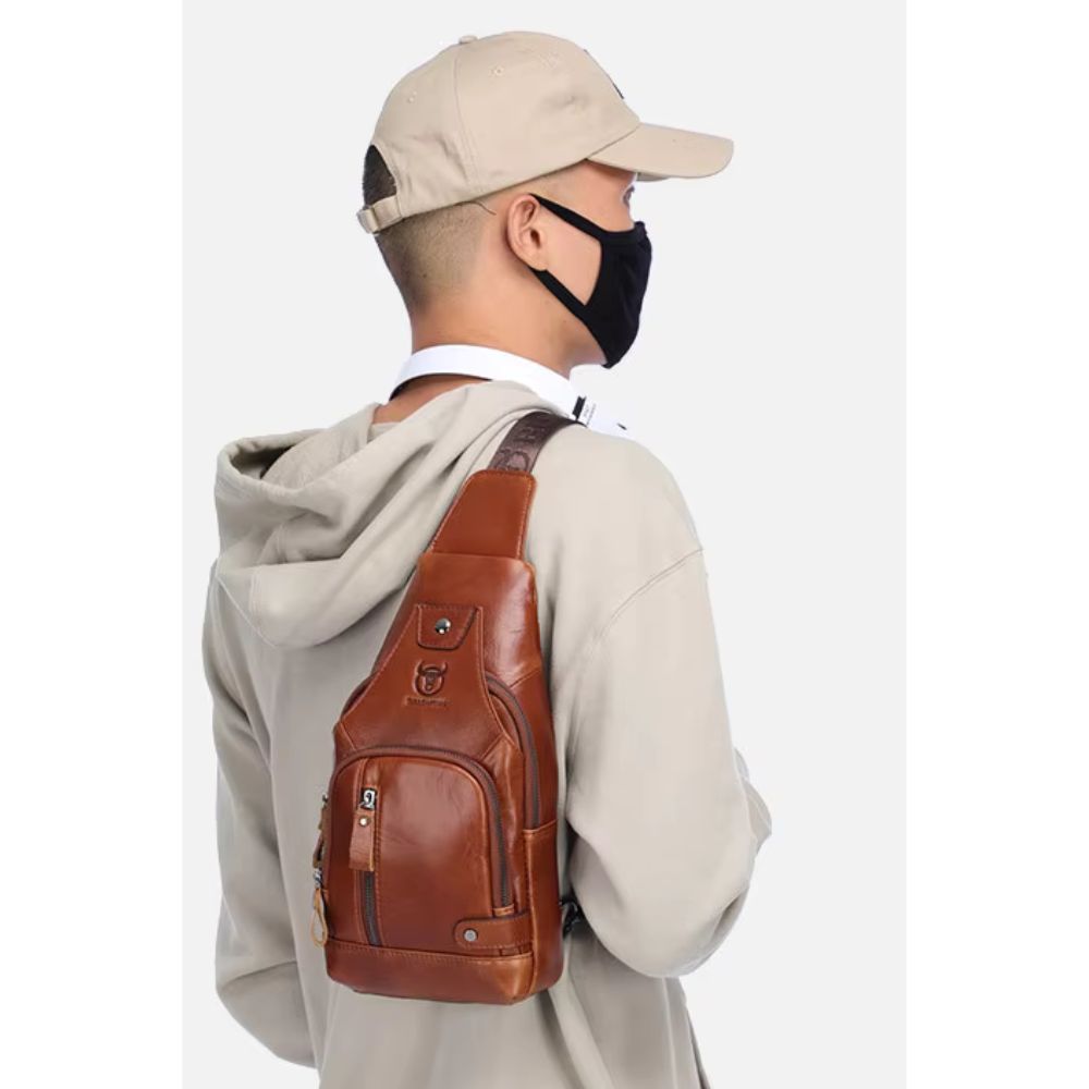 Orion | Men's Genuine Leather USB Crossbody Travel Bag