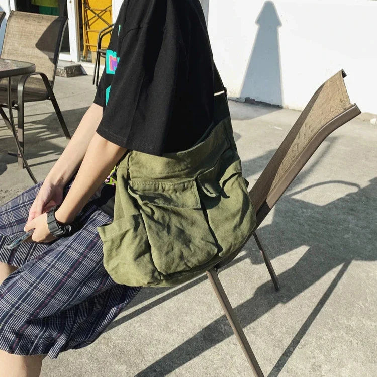 Ellie | Women's Vintage Canvas Large Crossbody Messenger Bag