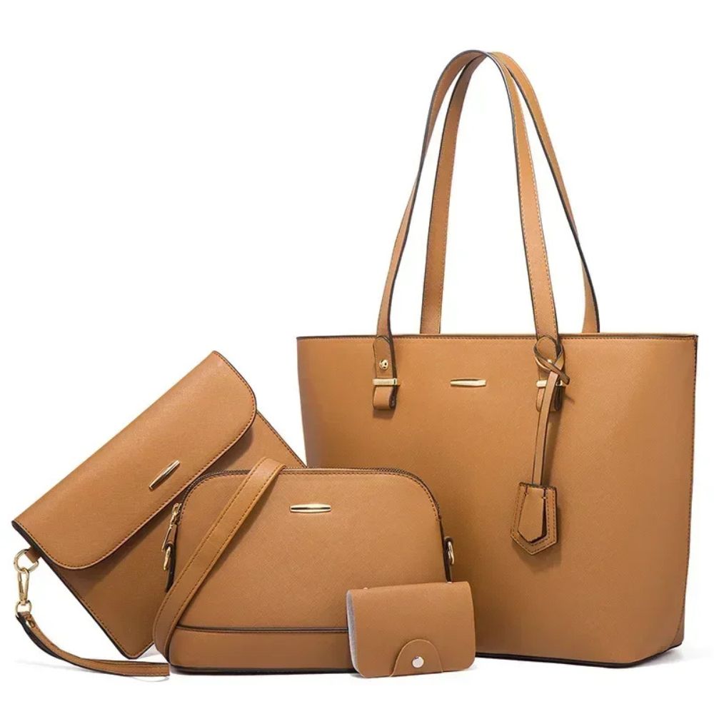 Aria | 4-Piece Women's Classic PU Leather Crossbody Handbag Set