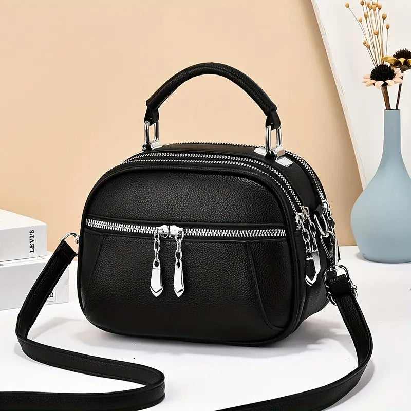 Emma | Women's Small Compact Multi-Zip Crossbody Handbag