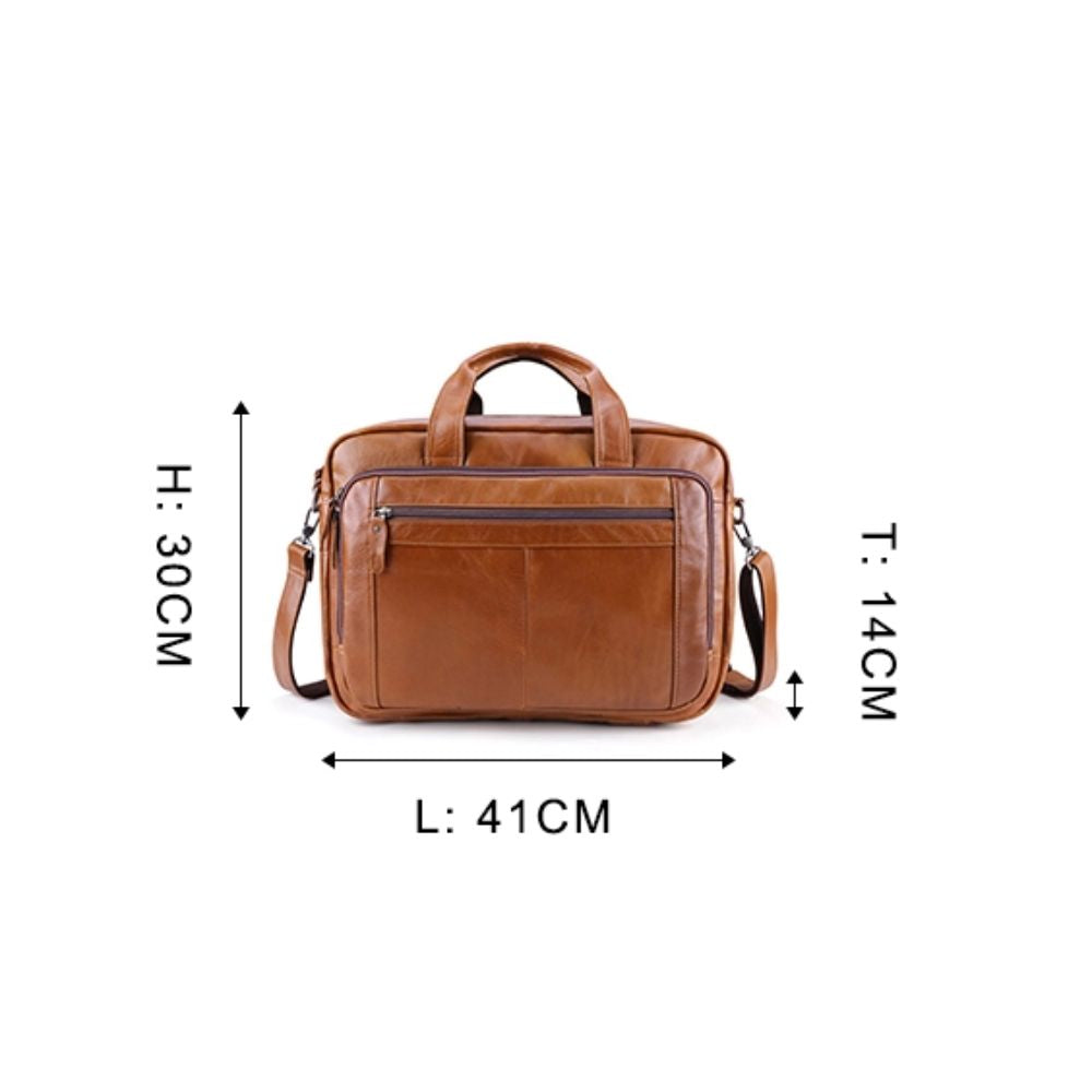 Marcus | Men's Leather Laptop Crossbody Messenger Bag