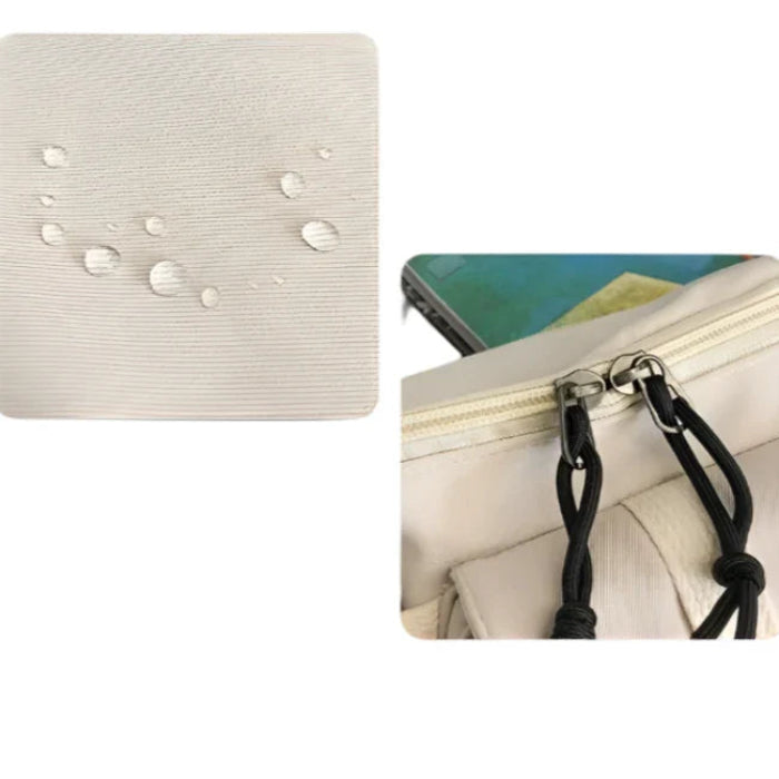 Bella | Women's Cream Multi-Pocket Crossbody Bum Travel Bag