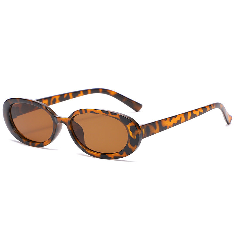 New Retro Oval Small Frame Sunglasses Men And Women Trend Simple Sunglasses Cross-Border Street Shooting Glasses