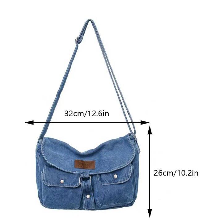 Abby | Women's Spacious Multi-pocket Trendy Denim Crossbody Messenger Bag