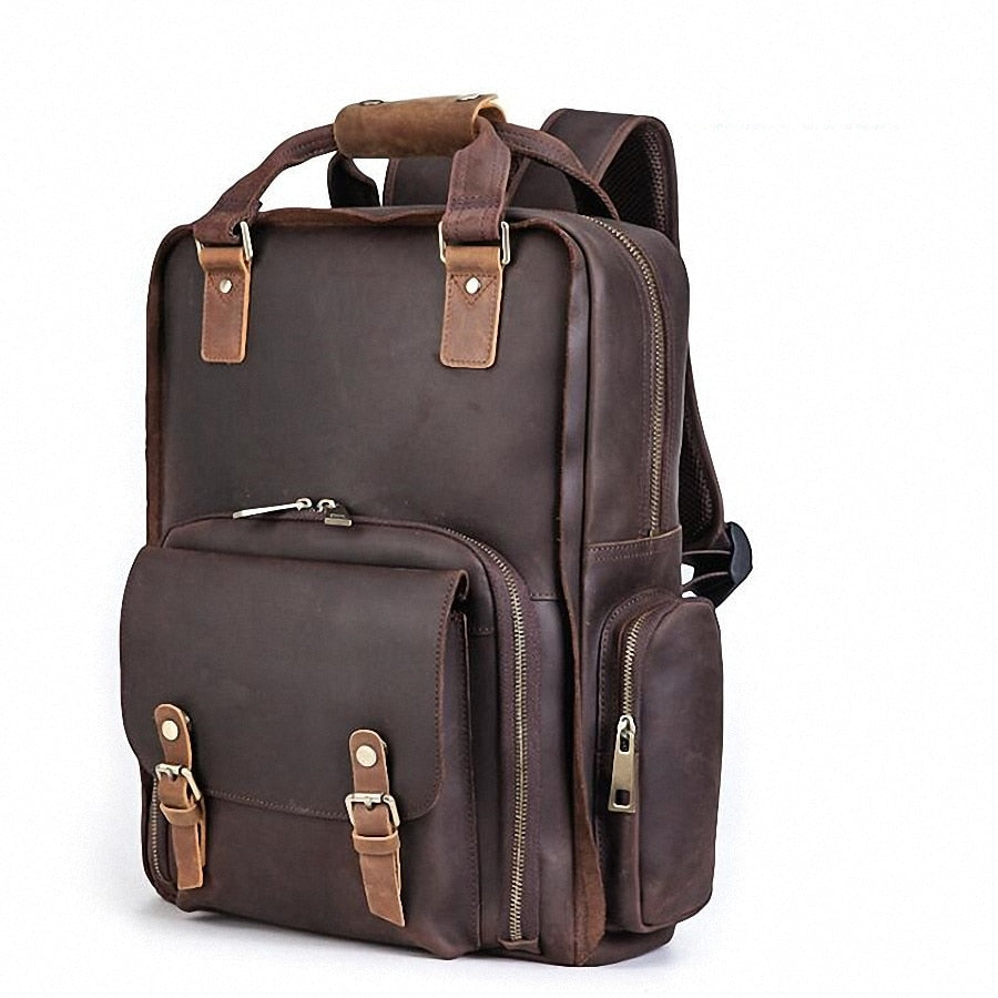 Marco | Men's Large Leather Camera Backpack with Tripod Holder