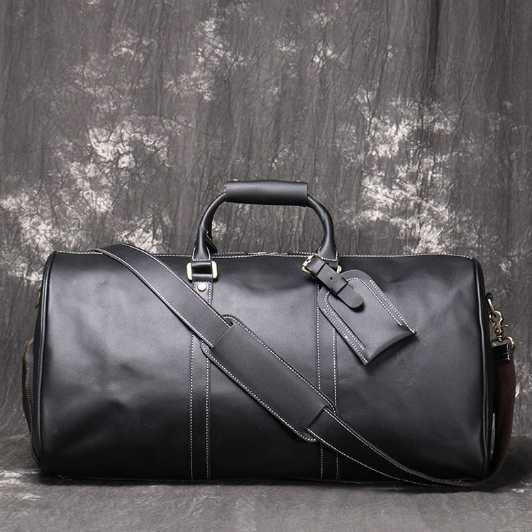 European and American retro men's genuine leather handbag travel bag women's crazy horse leather crossbody large luggage bag cowhide gym bag