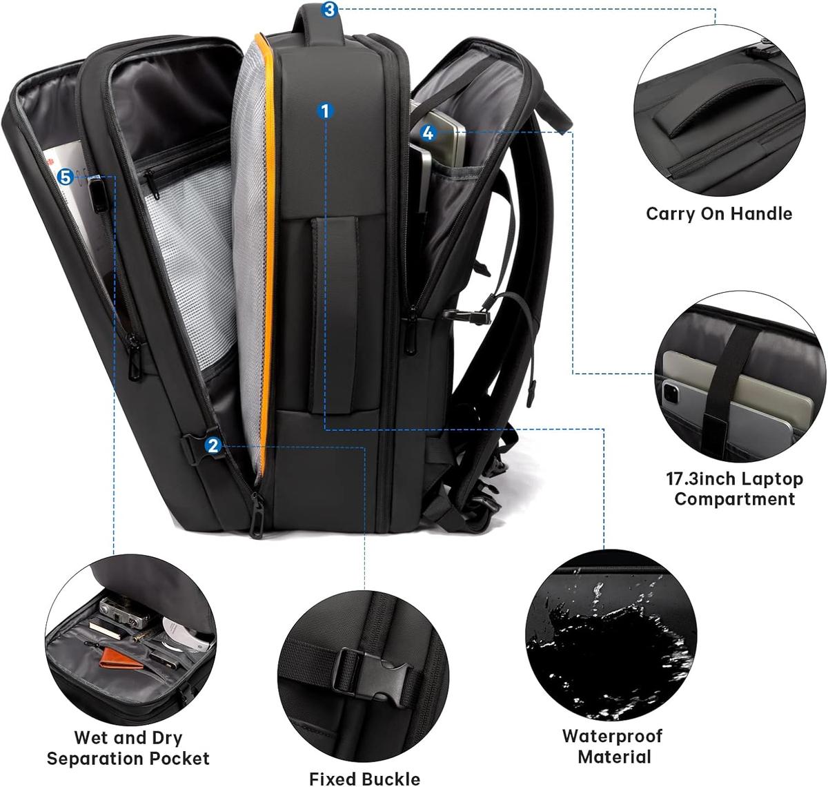Multi-Purpose Travel Backpack Expandable Waterproof Duffle Design