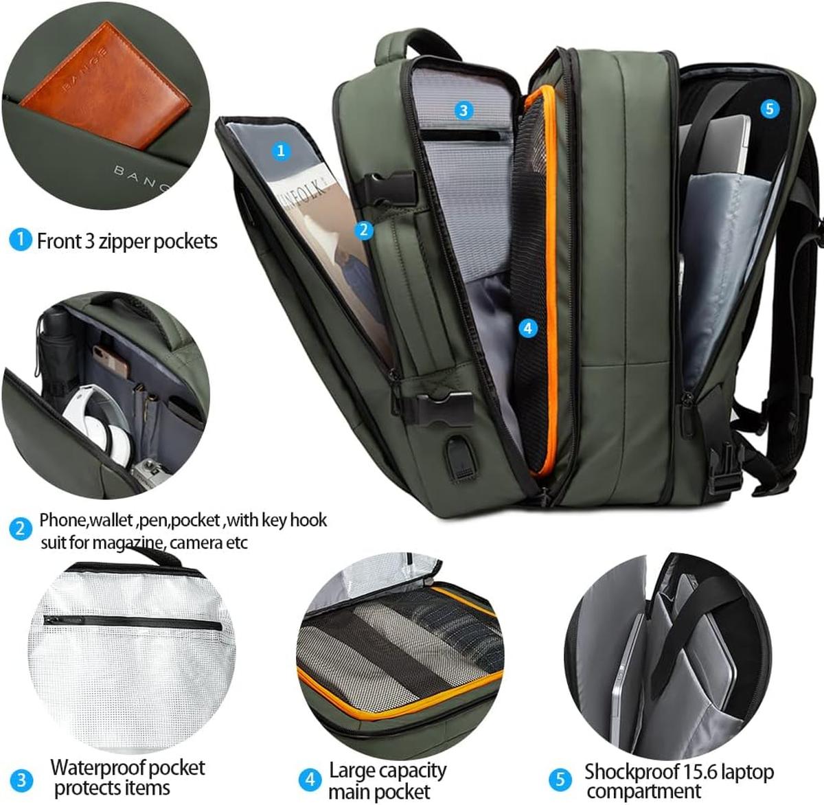 Multi-Purpose Travel Backpack Expandable Waterproof Duffle Design
