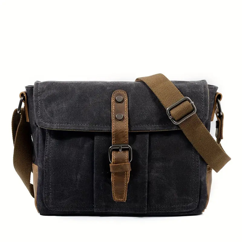 Men's Vintage Waterproof Canvas Crossbody Messenger Bag