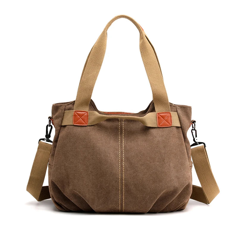 Sam | Women's Retro Canvas Large Capacity Tote Crossbody Messenger Handbag