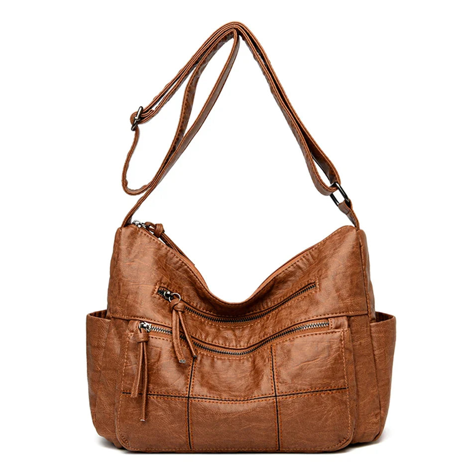Ezra | Women's Vintage PU Leather Crossbody Messenger Travel Bag