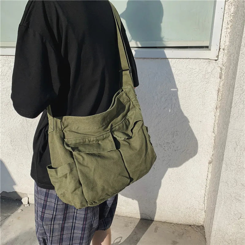 Ellie | Women's Vintage Canvas Large Crossbody Messenger Bag