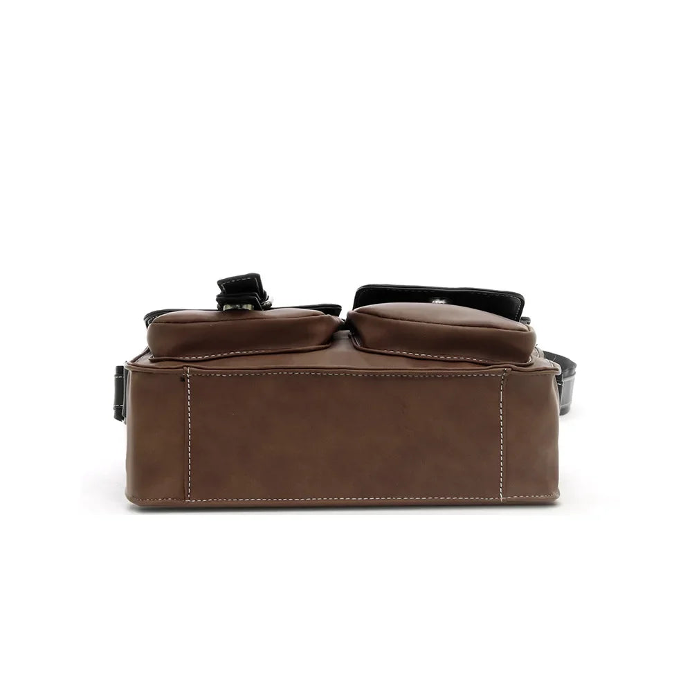 Men's High-End PU Leather Crossbody Messenger Bag