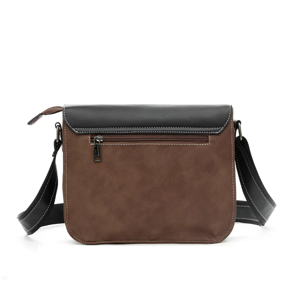 Men's High-End PU Leather Crossbody Messenger Bag