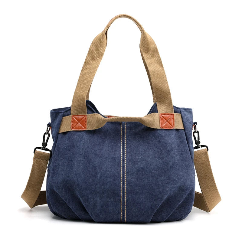 Sam | Women's Retro Canvas Large Capacity Tote Crossbody Messenger Handbag