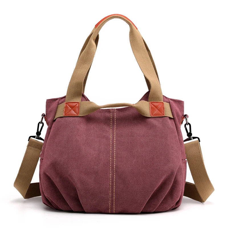 Sam | Women's Retro Canvas Large Capacity Tote Crossbody Messenger Handbag