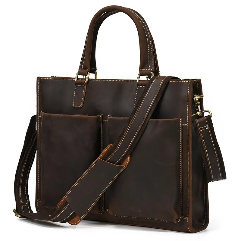Men's Vintage Leather Travel Crossbody Messenger Handbag