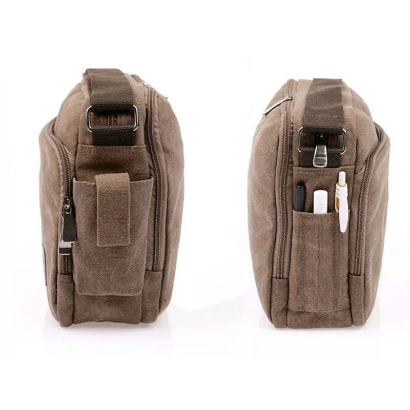 Men's Versatile Travel Canvas Crossbody Messenger Bag