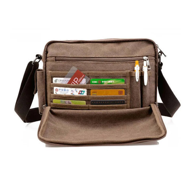 Men's Versatile Travel Canvas Crossbody Messenger Bag