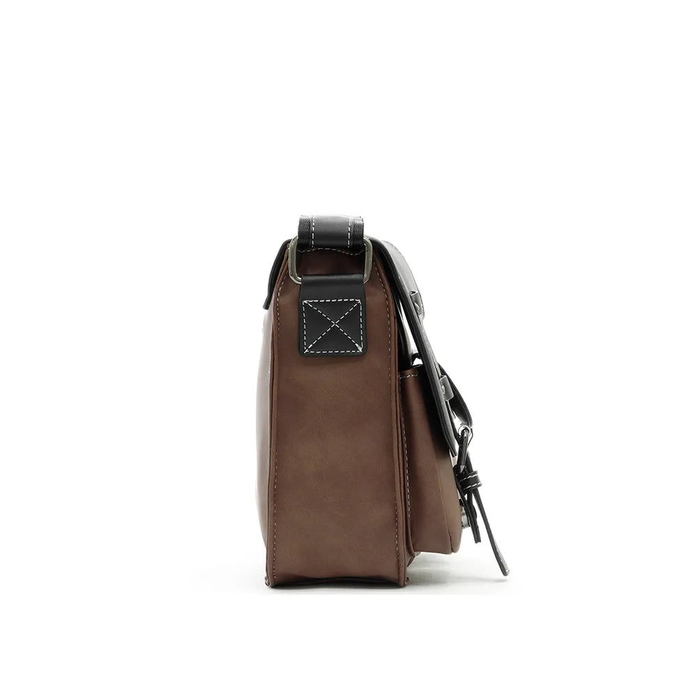 Men's High-End PU Leather Crossbody Messenger Bag